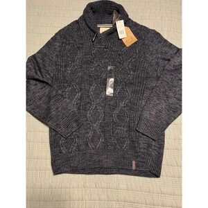 NWT Weatherproof Vintage Navy Blue/Dark Gray Chunky Grandpa Sweater XL